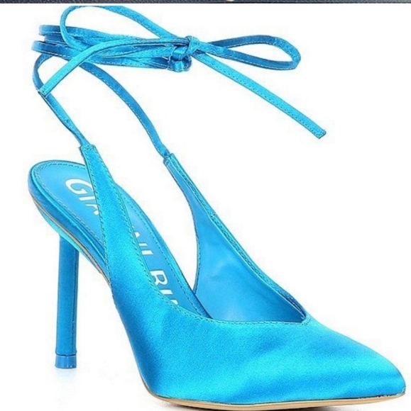 Gianni Bini Shoes - Gianni Bini Sirfeenah Blue Satin Pointed Toe Pumps